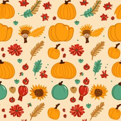 Thanksgiving Pattern vector illustration, Background