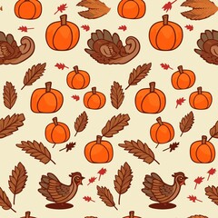 Thanksgiving Pattern vector illustration, Background