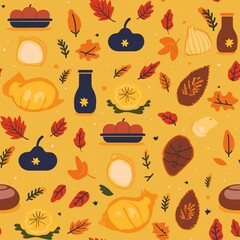 Thanksgiving Pattern vector illustration, Background