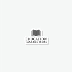 Book education logo template sticker icon
