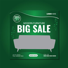 Modern furniture sale social media and instagram post template