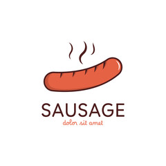 Sausage Logo Template. Street Food Logo Icon.