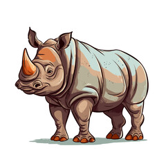 Fototapeta premium Rhinoceros, Illustration PNG 