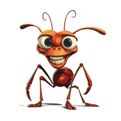 Naklejka premium Cartoon Style Ant, PNG, Illustration
