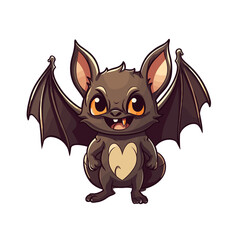 Cartoon Style Bat , PNG, Illustration