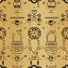 Steampunk Pattern vector illustration, Background