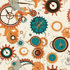 Steampunk Pattern vector illustration, Background