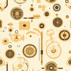 Steampunk Pattern vector illustration, Background