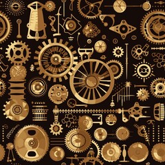 Steampunk Pattern vector illustration, Background