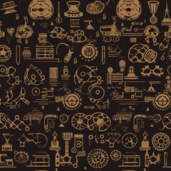 Steampunk Pattern vector illustration, Background