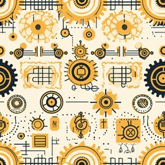 Steampunk Pattern vector illustration, Background