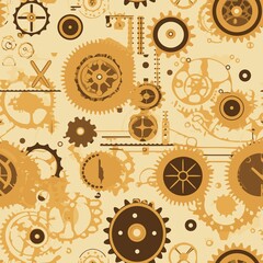 Steampunk Pattern vector illustration, Background