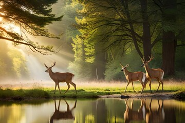 deer in the woods Generated Ai