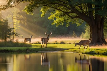 deer in the forest Generated Ai