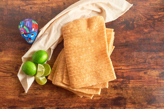 Duro or Chicharron Street mexican snack, fried wheat flour snack