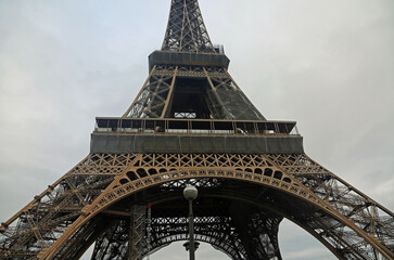 The lower part of Eiffel tower, Paris, France