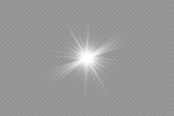 Dazzling flash. Bright Star. Magic dust. Brilliant vector. Bright sun. Glare. shining beam. Rash.