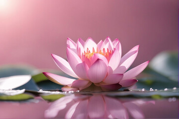 pink lotus flower ON WATER