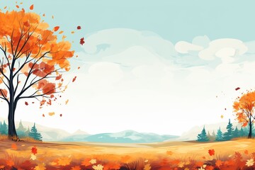 Obraz na płótnie Canvas Serene Autumn Landscape Created with Generative AI