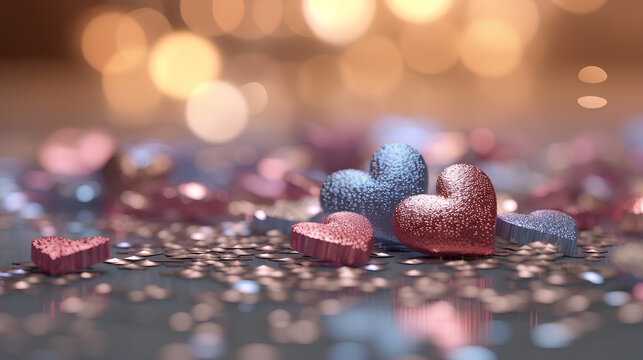 Festive colorful background with sparkles and bokeh. Christmas background. AI