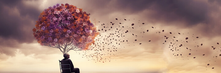 World Alzheimer's Month. Bunner. With Generative AI technology