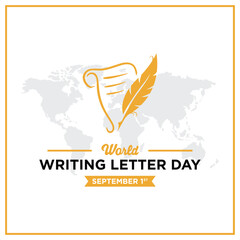 Writing letter day greetings vector.