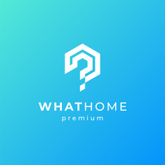 abstract home with question mark for home logo design