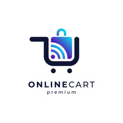 bag and cart for online shop logo design