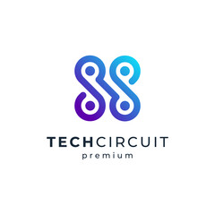shiny and abstract technology logo design