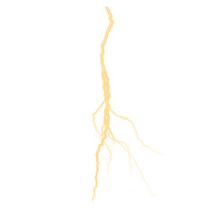 Light effect of gold lightning. PNG. Realistic flash with lightning. Electric explosion.