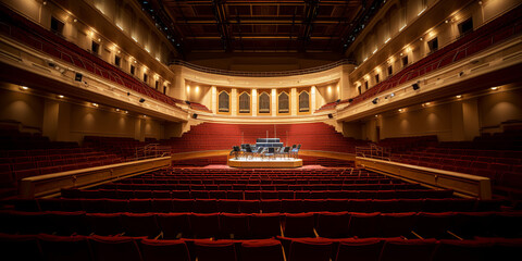 Empty concert hall. Generative AI.