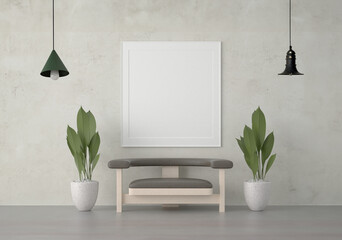 frame 3D interior illustration, wall design modern, empty space creative, 3D background blank canvas, room design mockup, home photo rendering, simple indoor style, architecture art picture copy space