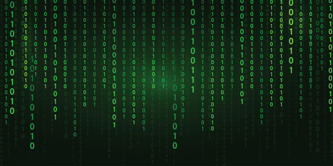 Abstract futuristic cyberspace binary code, matrix background vector - obrazy, fototapety, plakaty