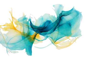 Watercolor Background, Abstract Wave Background, blue, green, turquoise, light green Vector Illustration, transparent Background, isolated, png. AI generated