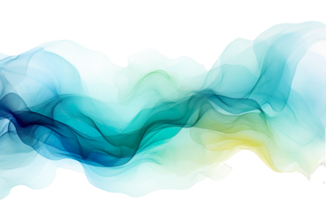 Watercolor Background, Abstract Wave Background, blue, green, turquoise, light green Vector Illustration, transparent Background, isolated, png. AI generated