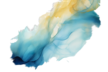 Watercolor Background, Abstract Wave Background, blue, green, turquoise, light green Vector Illustration, transparent Background, isolated, png. AI generated