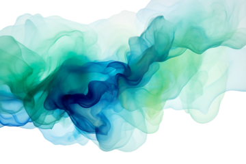Watercolor Background, Abstract Wave Background, blue, green, turquoise, light green Vector Illustration, transparent Background, isolated, png. AI generated