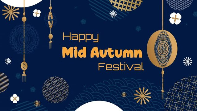 Concept mid autumn, happy mid autumn festival, motion graphic, background animation