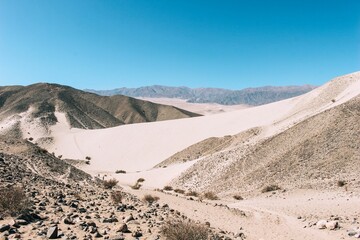 Hue sand dunes at Saujil, Catamarca, Argentina.