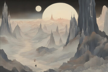 surreal relaxing landscape- new naturalism background