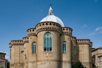 Fototapeta na wymiar View of the sanctuary of Loreto, Italy