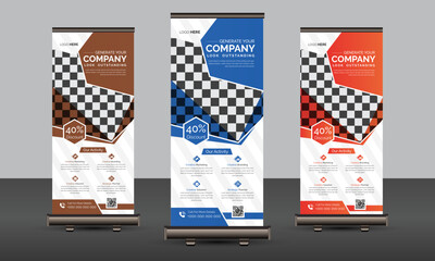 Business Roll-Up Banner | Corporate Rollup Banner | Illustrator Template	