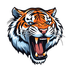 roaring tiger head mascot vector sticker high quality