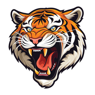 roaring tiger head mascot vector sticker high quality