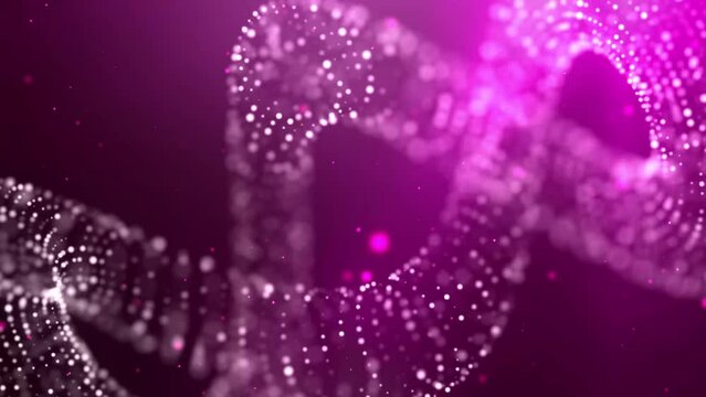 Infinity Twist Background. An infinity symbol crafted from mesmerizing particles - Purple