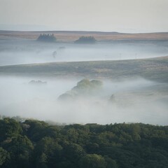 Low lying fog and mist on the North York Moors