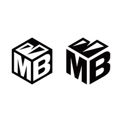mountain logo with letter M B icon vector
