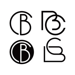 letter logo C B icon vector
