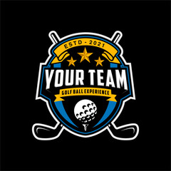 Modern professional golf template logo design for golf club