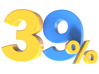 39 Number Gold 3D Render